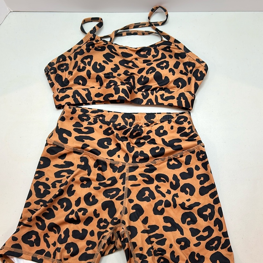 Brown Leopard Print Bikini Set